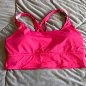 Women's Lululemon Hot Pink Sports Bra with Cross-Back Straps